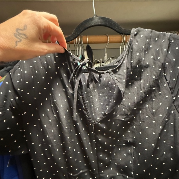 Black Polka Dot Midi Dress - Picture 2 of 5